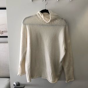 Nordstrom turtle neck cream tunic sweater